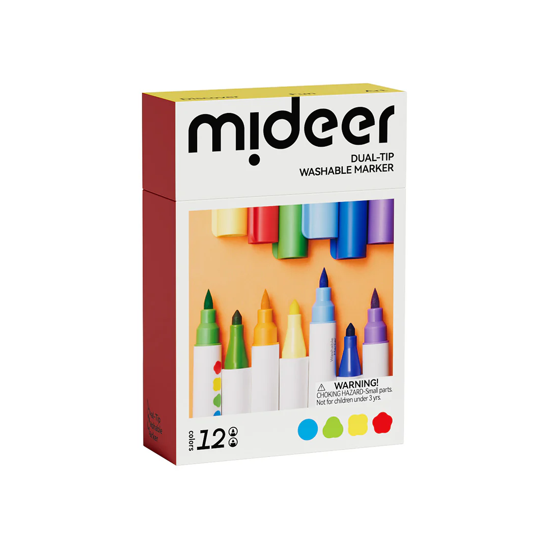 Dual Tip Washable Marker - 12 Colors