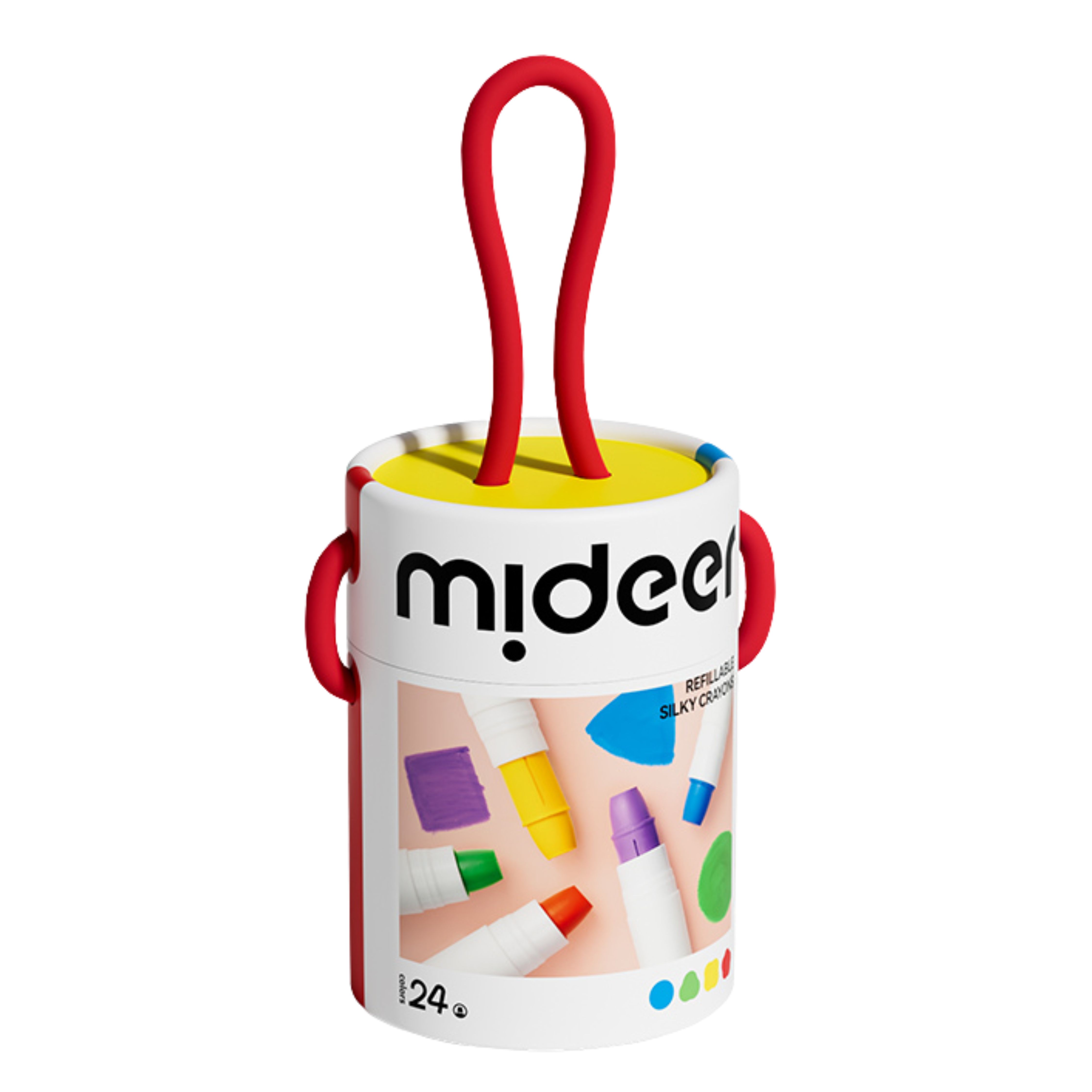 Silky Crayons Refillable Colorful Bucket - 12 Colors