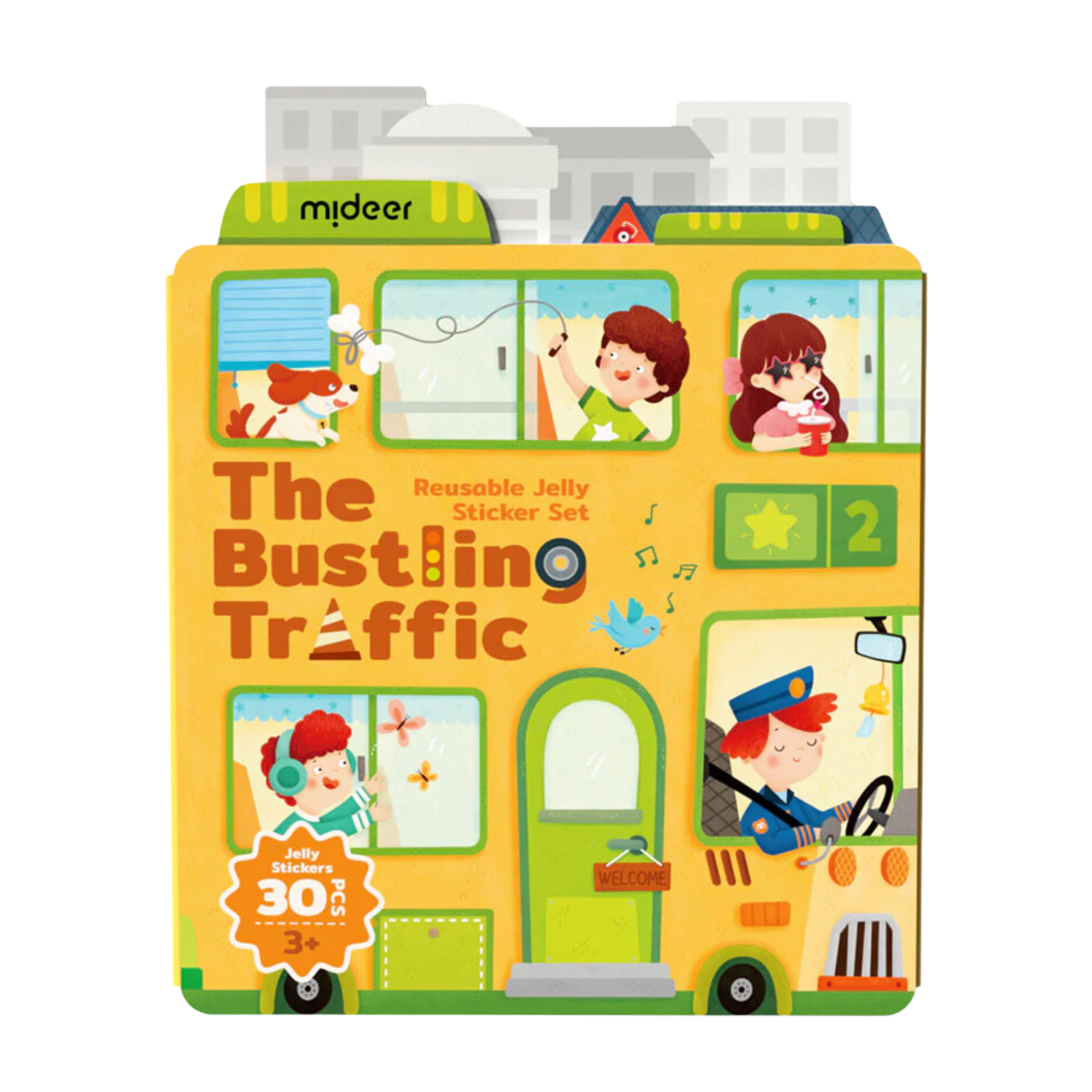 Reusable Jelly Sticker - The Bustling Traffic